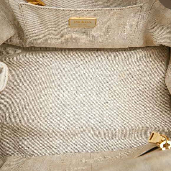 Prada Pre Loved Canapa Logo Canvas Satchel - Picture 5 of 8